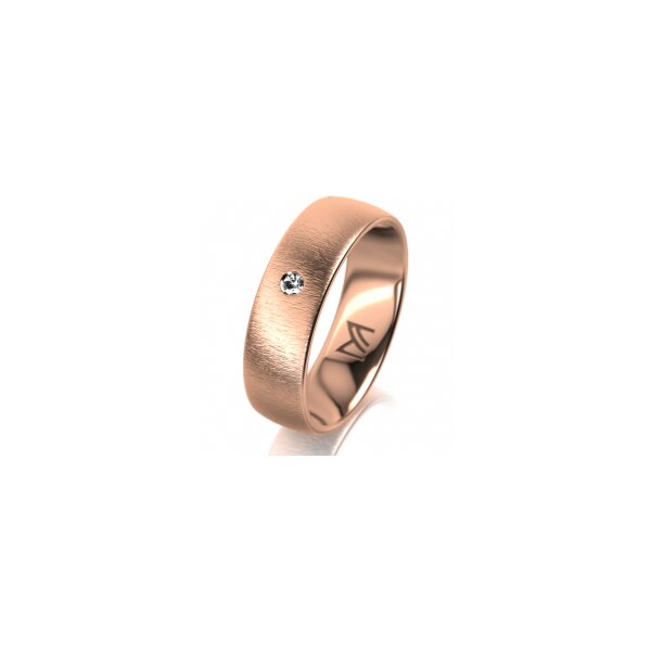 Ring 14 Karat Rotgold 6.0 mm sandmatt 1 Brillant G vs 0,025ct