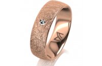 Ring 14 Karat Rotgold 6.0 mm kristallmatt 1 Brillant G vs...
