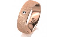 Ring 18 Karat Rotgold 6.0 mm kreismatt 1 Brillant G vs...