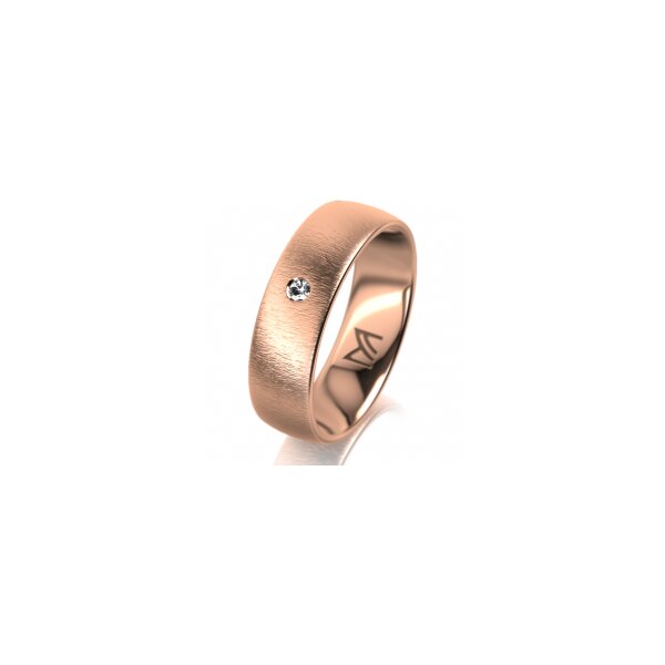 Ring 18 Karat Rotgold 6.0 mm sandmatt 1 Brillant G vs 0,025ct