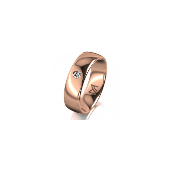 Ring 14 Karat Rotgold 6.0 mm poliert 1 Brillant G vs 0,050ct