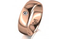 Ring 14 Karat Rotgold 6.0 mm poliert 1 Brillant G vs 0,050ct