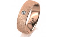 Ring 14 Karat Rotgold 6.0 mm kreismatt 1 Brillant G vs...