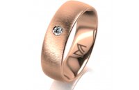 Ring 14 Karat Rotgold 6.0 mm sandmatt 1 Brillant G vs...