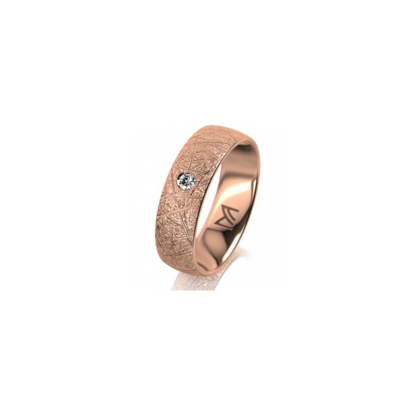 Ring 14 Karat Rotgold 6.0 mm kristallmatt 1 Brillant G vs 0,050ct