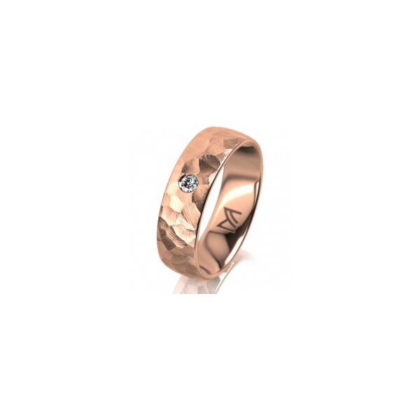 Ring 14 Karat Rotgold 6.0 mm diamantmatt 1 Brillant G vs 0,050ct