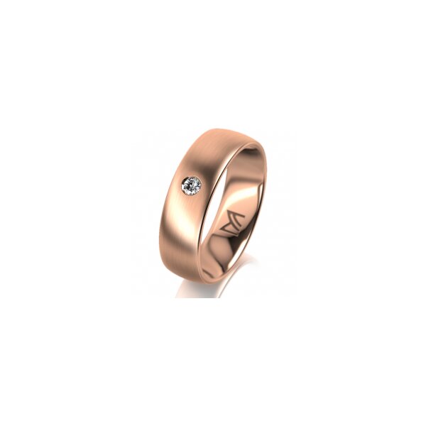 Ring 18 Karat Rotgold 6.0 mm l&auml;ngsmatt 1 Brillant G vs 0,050ct