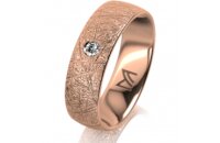 Ring 18 Karat Rotgold 6.0 mm kristallmatt 1 Brillant G vs...