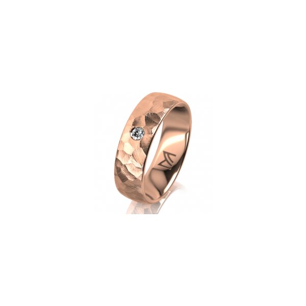 Ring 18 Karat Rotgold 6.0 mm diamantmatt 1 Brillant G vs 0,050ct