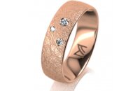 Ring 14 Karat Rotgold 6.0 mm kreismatt 3 Brillanten G vs...