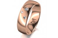 Ring 18 Karat Rotgold 6.0 mm poliert 3 Brillanten G vs...