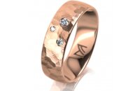 Ring 18 Karat Rotgold 6.0 mm diamantmatt 3 Brillanten G...