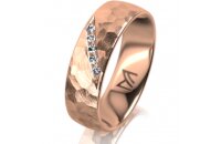 Ring 14 Karat Rotgold 6.0 mm diamantmatt 5 Brillanten G...