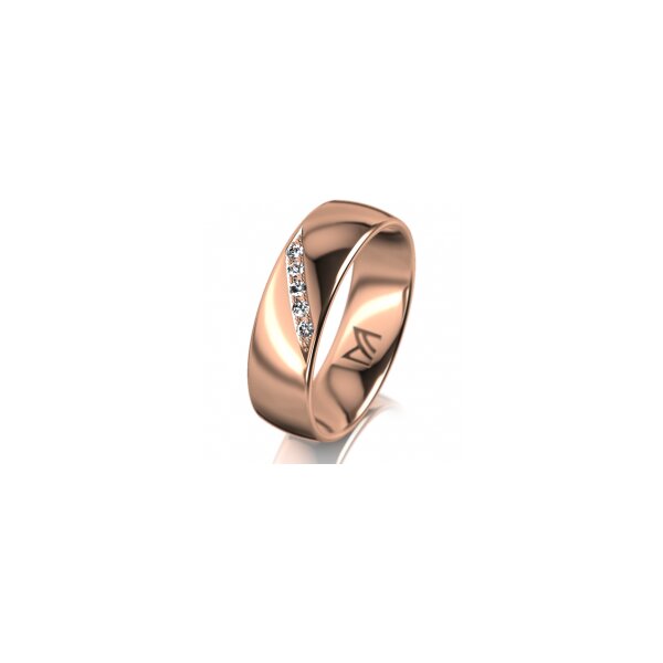 Ring 18 Karat Rotgold 6.0 mm poliert 5 Brillanten G vs Gesamt 0,065ct