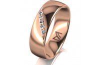 Ring 18 Karat Rotgold 6.0 mm poliert 5 Brillanten G vs...