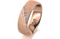 Ring 18 Karat Rotgold 6.0 mm kreismatt 5 Brillanten G vs...