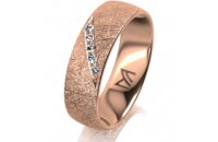Ring 18 Karat Rotgold 6.0 mm kristallmatt 5 Brillanten G...