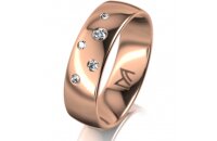Ring 14 Karat Rotgold 6.0 mm poliert 5 Brillanten G vs...
