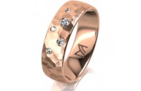 Ring 14 Karat Rotgold 6.0 mm diamantmatt 5 Brillanten G...