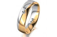 Ring 14 Karat Gelb-/Weissgold 5.5 mm poliert 1 Brillant G...