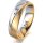 Ring 14 Karat Gelb-/Weissgold 5.5 mm sandmatt 1 Brillant G vs 0,025ct