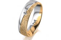Ring 14 Karat Gelb-/Weissgold 5.5 mm kristallmatt 1...