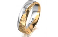 Ring 18 Karat Gelb-/Weissgold 5.5 mm diamantmatt 1...