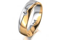 Ring 14 Karat Gelb-/Weissgold 5.5 mm poliert 1 Brillant G...