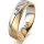 Ring 14 Karat Gelb-/Weissgold 5.5 mm sandmatt 1 Brillant G vs 0,050ct