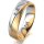 Ring 18 Karat Gelb-/Weissgold 5.5 mm sandmatt 1 Brillant G vs 0,050ct