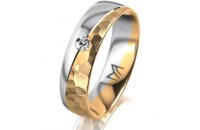 Ring 18 Karat Gelb-/Weissgold 5.5 mm diamantmatt 1...