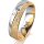 Ring 14 Karat Gelb-/Weissgold 5.5 mm kreismatt 3 Brillanten G vs Gesamt 0,050ct