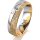Ring 14 Karat Gelb-/Weissgold 5.5 mm kristallmatt 3 Brillanten G vs Gesamt 0,050ct