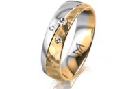 Ring 14 Karat Gelb-/Weissgold 5.5 mm diamantmatt 3...