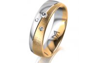 Ring 18 Karat Gelb-/Weissgold 5.5 mm sandmatt 3...
