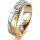 Ring 18 Karat Gelb-/Weissgold 5.5 mm sandmatt 3 Brillanten G vs Gesamt 0,050ct