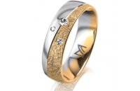 Ring 18 Karat Gelb-/Weissgold 5.5 mm kristallmatt 3...