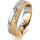 Ring 14 Karat Gelb-/Weissgold 5.5 mm kreismatt 5 Brillanten G vs Gesamt 0,045ct