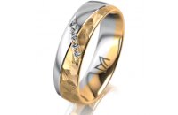 Ring 14 Karat Gelb-/Weissgold 5.5 mm diamantmatt 5...