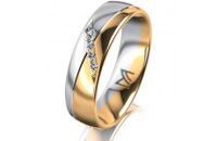 Ring 18 Karat Gelb-/Weissgold 5.5 mm poliert 5 Brillanten...