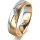 Ring 18 Karat Gelb-/Weissgold 5.5 mm l&auml;ngsmatt 5 Brillanten G vs Gesamt 0,045ct