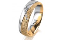 Ring 18 Karat Gelb-/Weissgold 5.5 mm kristallmatt 5...