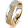 Ring 18 Karat Gelb-/Weissgold 5.5 mm kristallmatt 5 Brillanten G vs Gesamt 0,045ct
