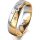 Ring 14 Karat Gelb-/Weissgold 5.5 mm poliert 5 Brillanten G vs Gesamt 0,065ct