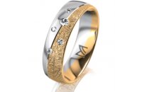 Ring 14 Karat Gelb-/Weissgold 5.5 mm kristallmatt 5...