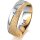 Ring 14 Karat Gelb-/Weissgold 6.0 mm kreismatt 1 Brillant G vs 0,025ct
