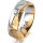 Ring 14 Karat Gelb-/Weissgold 6.0 mm diamantmatt 1 Brillant G vs 0,025ct