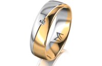 Ring 18 Karat Gelb-/Weissgold 6.0 mm poliert 1 Brillant G...