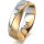 Ring 18 Karat Gelb-/Weissgold 6.0 mm sandmatt 1 Brillant G vs 0,025ct