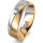 Ring 14 Karat Gelb-/Weissgold 6.0 mm l&auml;ngsmatt 1 Brillant G vs 0,050ct